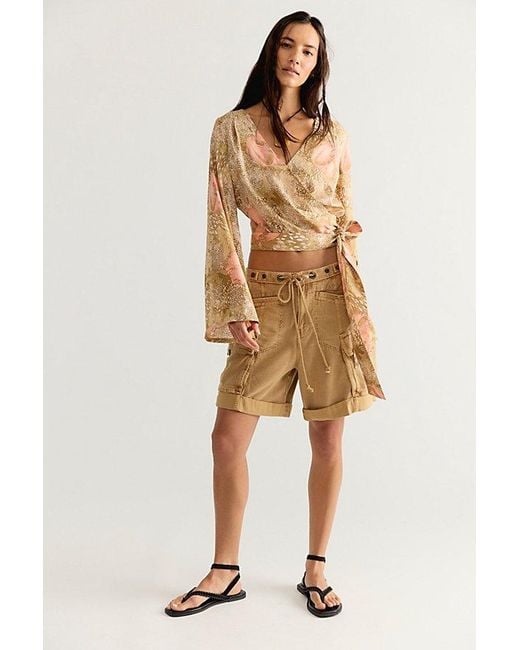Free People Brown Roxie Wrap Top