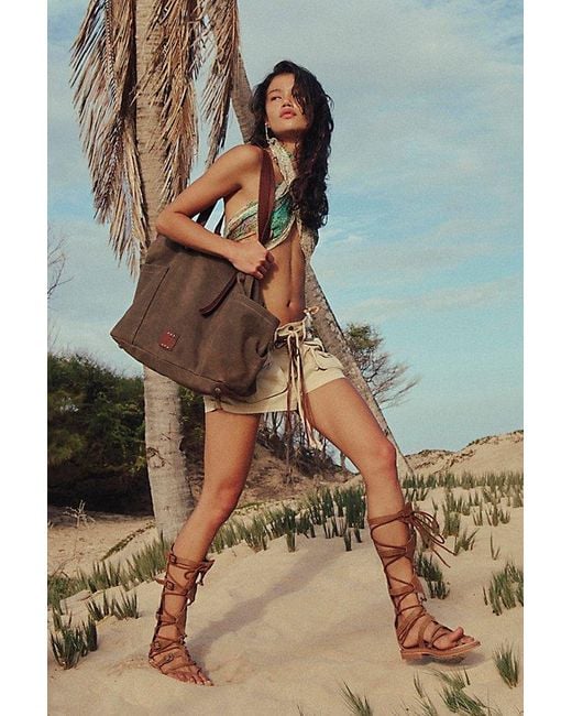 Free People Brown Preston Canvas Bag