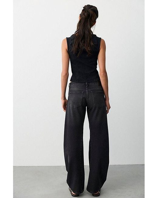 Free People Black Fable Low-Rise Twisted Bowed Jeans