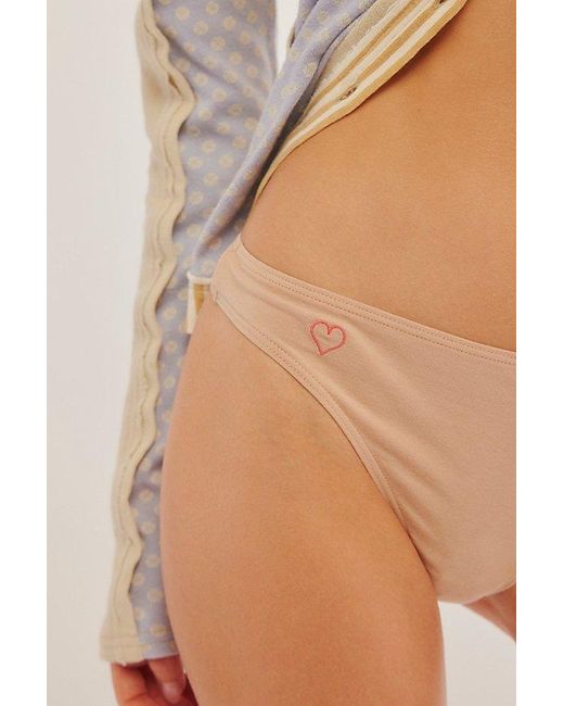 Free People Natural Genny Heart Thong 3-pack
