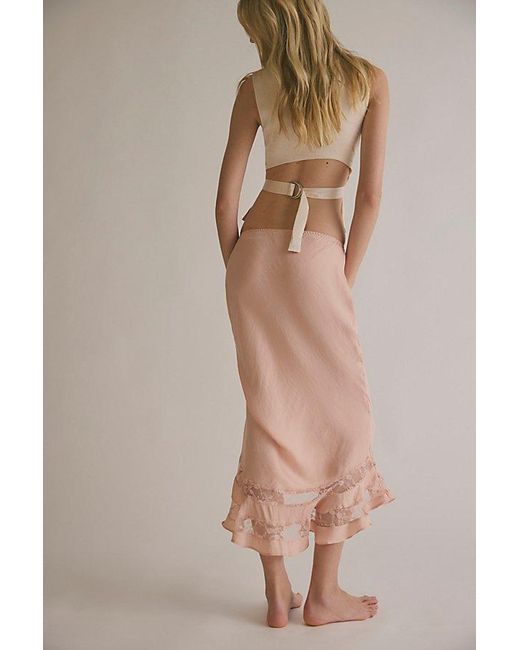 Intimately By Free People Natural Long Lost Lover Maxi Slip Skirt By