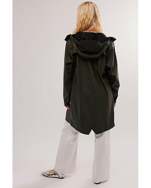Rains Green Long Jacket