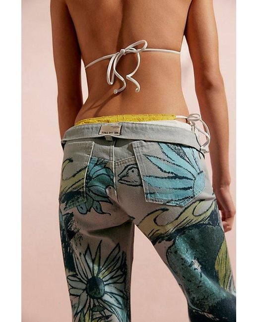 Free People Blue Tinsley Printed Jeans
