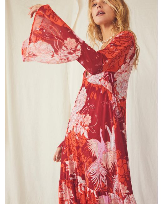 Free People Moroccan Roll Maxi Dress in Red | Lyst
