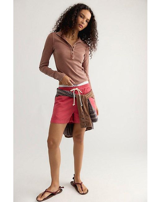 Free People Red Lake Solid Henley