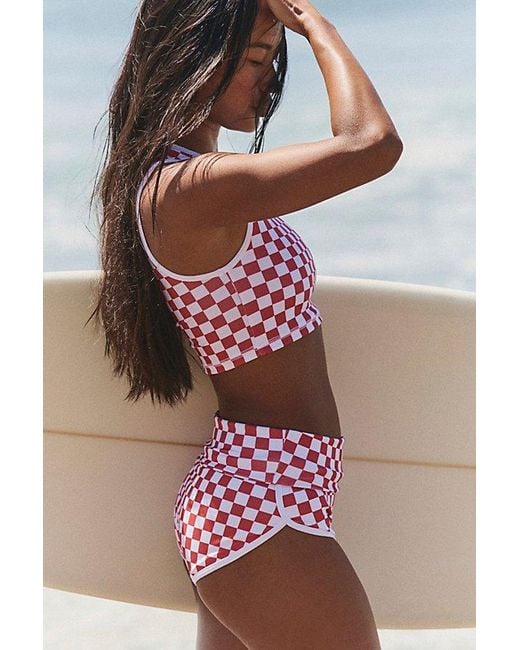 Salt Gypsy Pink Betty High-Waisted Boyshort Surf Bottoms