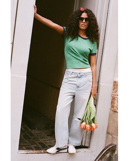 Free People Gray Deep Trance Dropped Boyfriend Jeans