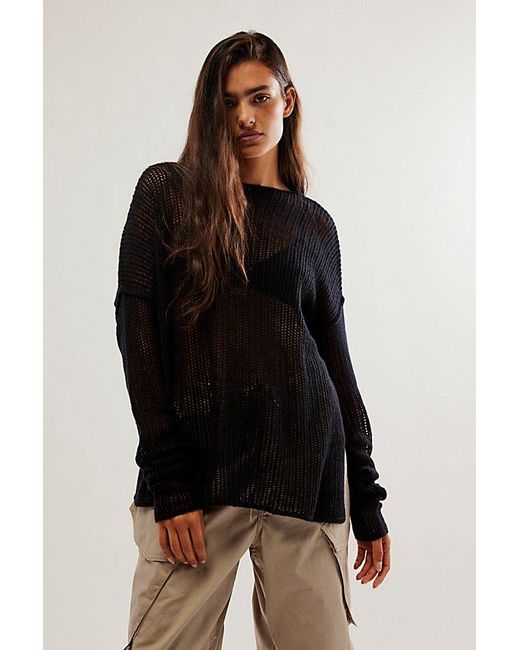 Free People Black Wednesday Cashmere Pullover