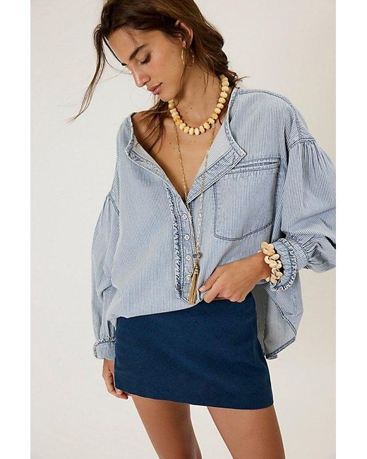 Free People Black My Little Micro Mini Cotton-Linen Skort