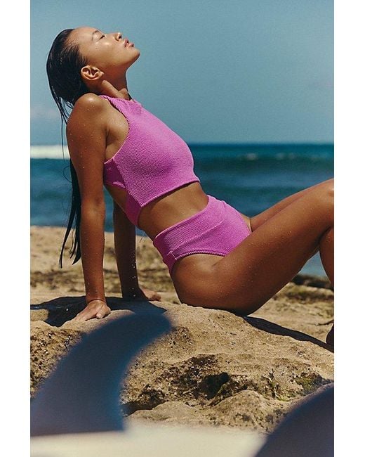 Rhythm Multicolor Wave Break Cross Back Surf Top