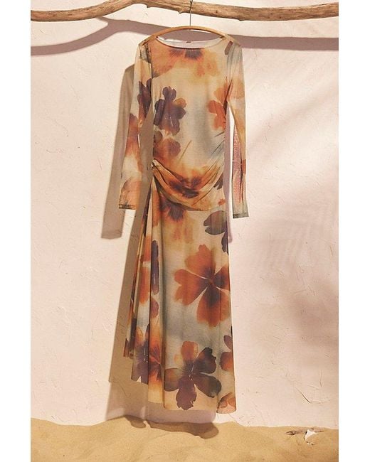 Free People Brown Sunnei Mesh Maxi Dress
