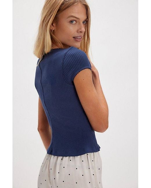 Intimately By Free People Blue Most Wanted Cardi By