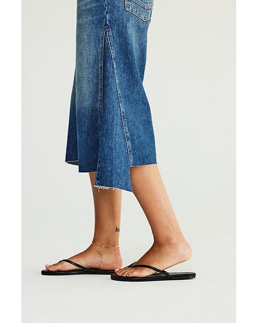Free People Blue Ripple Wide-leg Crop Jeans