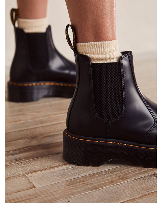 Free People Dr. Martens 2976 Quad Chelsea Boots in Black | Lyst Australia