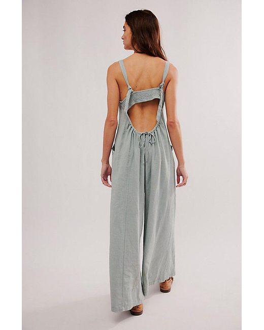 Free People Gray Drifting Dreams One-Piece