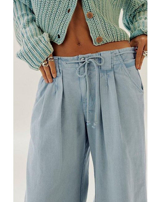 Free People Green Julien Wide-Leg Chino Trousers