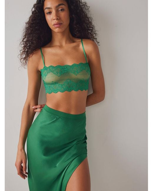 Free People So Fine Lace Crop in Green