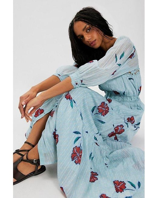Free People Multicolor Morning Meadows Long-Sleeve Maxi Dress
