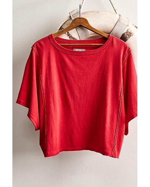 Free People Red Next Level Tee