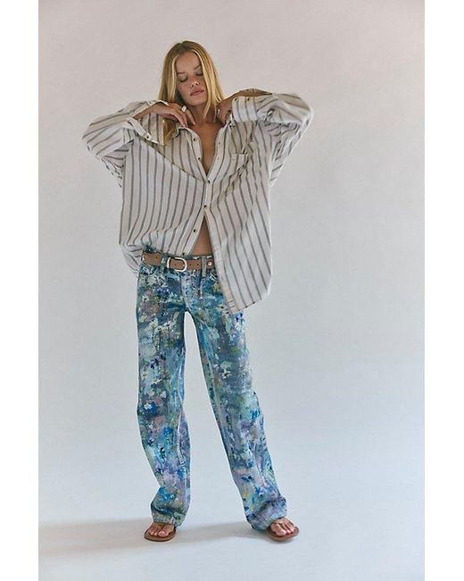 Free People Blue Tennessee Low-Rise Illusions Jeans