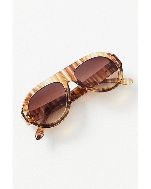 Free People Brown Cruise Aviators At In Latte
