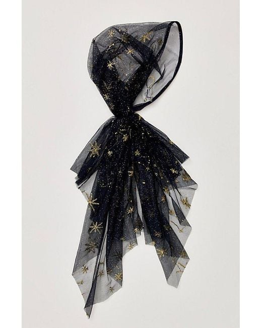 Free People Black Amelia Mesh Hair Scarf