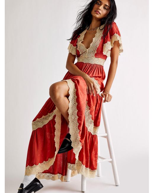 Free People Red Spell & The Gypsy Ocean Gown