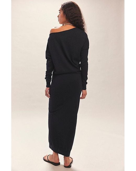 free-est Black Hollis Sweater Midi Dress By