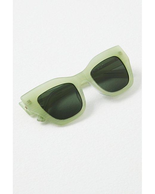 Free People Green Decker Cat Eye Polarized Sunglasses At In Matcha