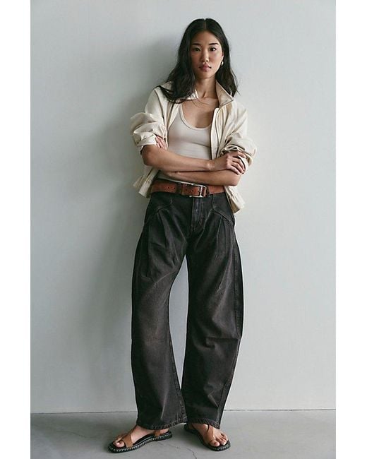 Free People Black Golden Hour Trouser Jeans