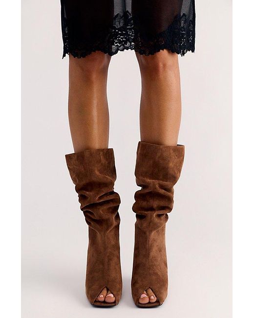 Free People Just A Peep Slouch Boots in Brown | Lyst