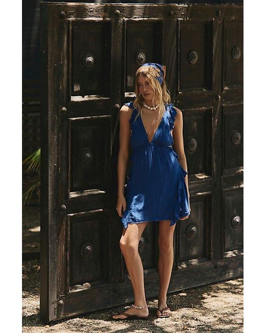 lace frill mini dress Blue Lace Ruffle Mini Dress – Sophie's Boutique Valdosta