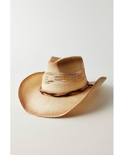 Free People Orange Distressed Desert Cowboy Hat