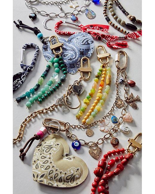 Free People Black Prismatic Beaded Bag Charm
