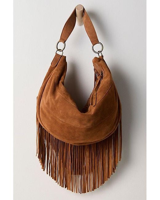 Free People Brown Fern Fringe Shoulder Bag