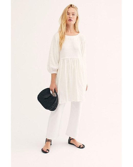 Free People White Get Obsessed Babydoll Dress