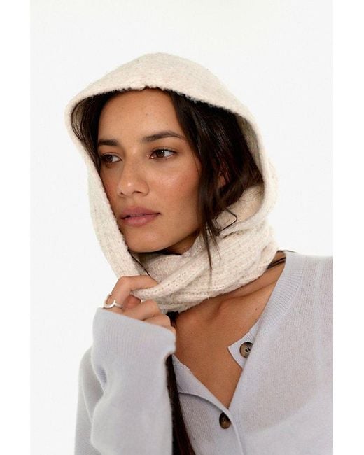 Free People White Cloud Cable Hood