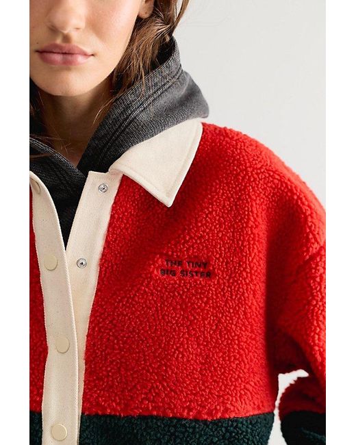 The Tiny Big Sister Red Sherpa Jacket