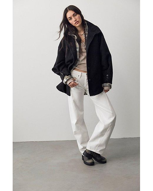 Free People Black Beau Cocoon Coat Jacket