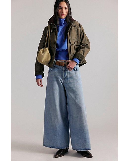 Free People Blue Fall Breeze Turtleneck Top