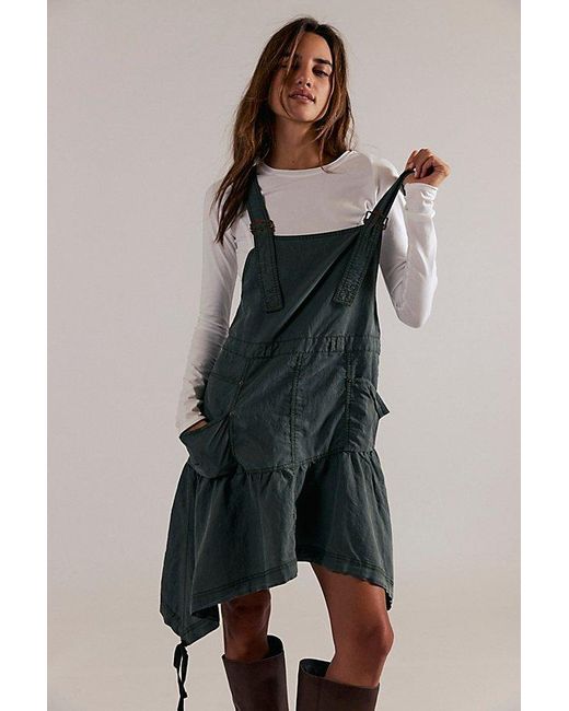 characters with green dresses Denim Overall Dress main image 0