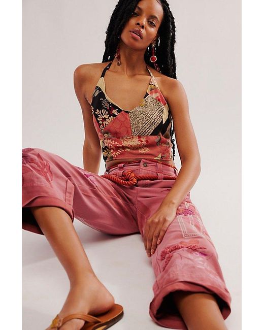 Free People Electric Sands Embroidered Pants