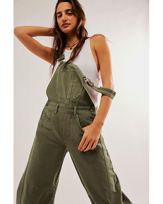 Free People Natural We The Free Good Luck Barrel Overalls
