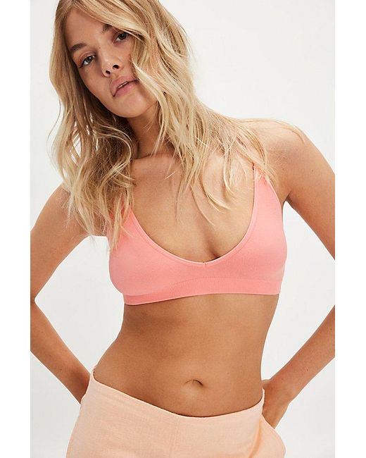 Free People Pink Barely There T-Back Bralette