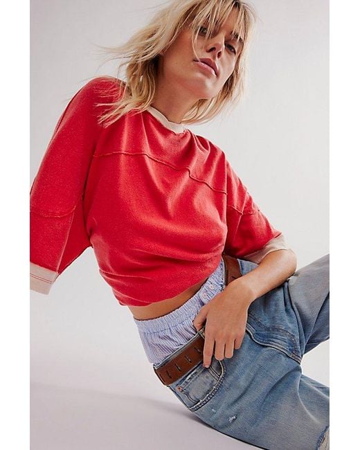 Free People Red Avery Tee