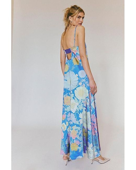 Free People Blue Botanical Maxi Dress