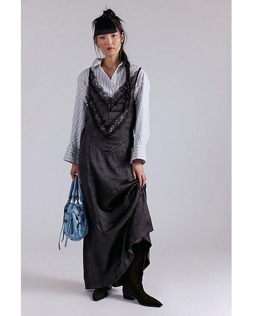 Free People Gray Sabine Striped Articulated Shirt