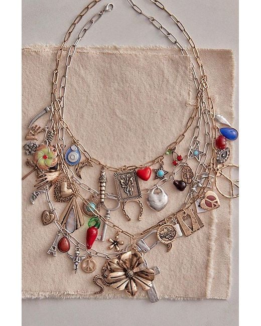 Free People Green Maxamillion Charm Necklace