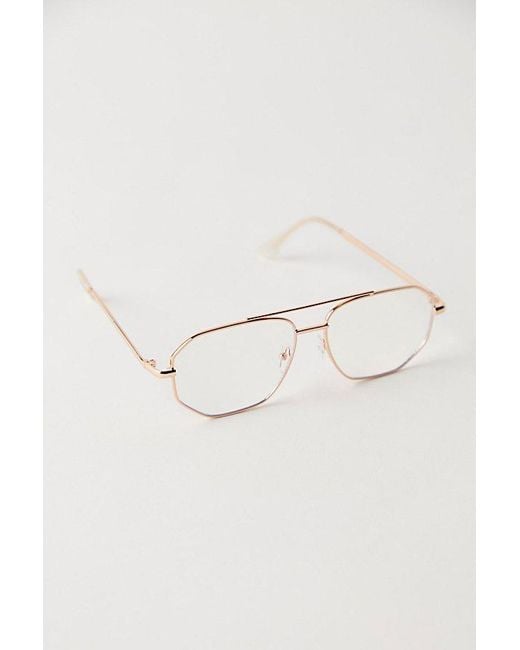 Free People Brown Peter Retro-Light Aviator Glasses