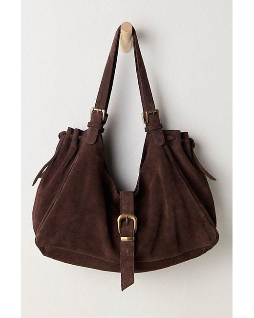 Free People Brown Serena Cinched Shoulder Bag